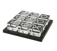 LuxLand Home Modern Tic Tac Toe for Home Decoration Acrylic XO with Black Base Decorative Tic Tac Toe Table Top Decoration Coffee Table Decor X/O Board (Clear XO, Black Base)