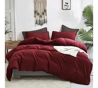 Luxlovery Burgundy Comforter Set Queen Dark Red Bedding Set Women Claret Wine Red Crimson Burgundy Blanket Quilts 3 Piece Claret Bedding Comforter Set