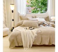 Luxlovery Cream Coffee Velvet Comforter Queen Khaki Flannel Bedding Minimalist Bedding Solid Dark Champagne Blanket Quilts Heavyweight Winter Taupe Color