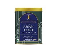 Luxmi Estates Assam Gold Chai | 100g | Signature India Collection | CTC Tea | Black Tea Collection | Organic Strong Tea | Antioxidants | Assam Valley Tea | Cardamom, Saffron, Cinnamon, Natural