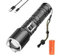 LUXNOVAQ Torch Light 800000 Lumens, Rechargeable Torches LED Super Bright, Powerful Tacitcal Flashlights Battery Powered, Waterproof, 5 Modes High Power Flash Light for Camping, Emergency