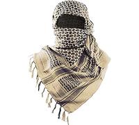 Luxns Keffieh Shemagh Military Tactical Desert 100% Cotton Scarf for Men and Women, beige, One size