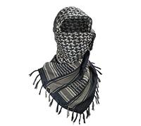 Luxns - Military Tactical Desert Scarf Kefiah 100% Cotton, Black Camel, One size