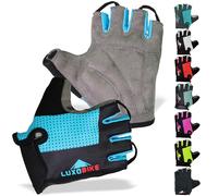 LuxoBike Bike Gloves for Men Cycling Biking Gloves Women - Padded Shock Absorbing Bicycle Riding, Anti-Slip Breahtable Half-Finger 's for Mountain Biker Ebike