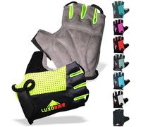 LuxoBike Bike Gloves for Men Cycling Biking Gloves Women - Padded Shock Absorbing Bicycle Riding, Anti-Slip Breahtable Half-Finger 's for Mountain Biker Ebike
