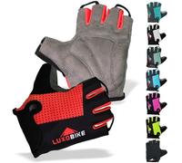 LuxoBike Cycling Gloves Bicycle Gloves Bicycling Gloves Mountain Bike Gloves - Anti Slip Shock Absorbing Padded Breathable Half Finger Short Sports Gloves Accessories for Men/Women