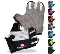 LuxoBike Cycling Gloves Bicycle Gloves Bicycling Gloves Mountain Bike Gloves - Anti Slip Shock Absorbing Padded Breathable Half Finger Short Sports Gloves Accessories for Men/Women