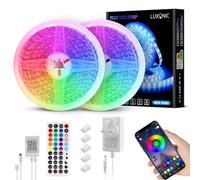 LUXONIC 5050 2×5M Super Brihgt Waterproof 24V RGB Flexible Strip Lightx | 60 LED/M,Rope Light With Remote APP&44 Keys Control, Music Sync Color Changing for Ceilings/Home/Party/Outdoor Patio Decor