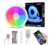 LUXONIC 5050 5M Super Brihgt Waterproof 24V RGB Flexible Strip Lightx | 60 LED/M,300 LEDs Light With Remote APP Control, Music Sync Color Changing for Ceilings/Home/Party/Outdoor Patio Decor
