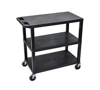 Luxor Black 18x32 Cart 3 Flat Shelves