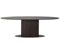 Luxor Brushed Brass Ribbed 12 Seater Oval Pedestal Dining Table