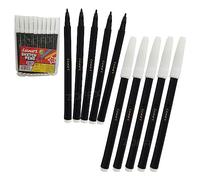 LUXOR Colouring Felt Tip Pens, BLACK, Fine Point, Pack of 10, Multi Value Pack for School Home Nursery Use, Write Draw Sketch Mark, iZOFAX Black Ball Pen