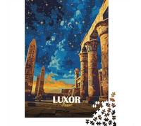 Luxor Egypt Ancient Ruins at Night 1000 Piece Jigsaw Puzzle for Adults, 52x38cm/1000pcs, New Year Indoor Activity, Relaxing Home Time And A Fresh Start