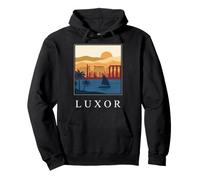 Luxor Egypt Ancient Temples Nile River Vintage Retro Art Pullover Hoodie