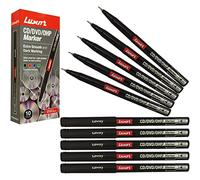 Luxor Permanent Marker Pens, BLACK, Extra Fine Tip, Pack of 10, CD/DVD/OHP Smooth Surface Markers, Waterproof Ink, Mark Write Draw, iZOFAX Black Ball Pen