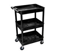 Luxor Storage Utility Cart Heavy Duty Plastic Cart Ideal For Garages - STC111-B Storage Carts Professional Use