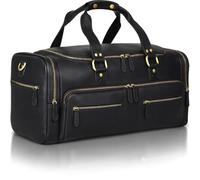 Luxorro Full Grain Leather Duffel Bag for Men - Carry On Travel Bag, Mens Duffle Bag for Traveling, Overnight Travel Duffel Bags, Cabin Bag for Air Travel, Black, 22 Inch, Leather Duffel Bags