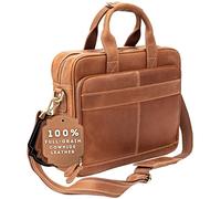 Luxorro Leather Briefcases For Men | Soft, Full Grain Leather Laptop Bag For Men W/hand Stitching That Will Last A Lifetime | Slim But Spacious | Fits 15.6-inch Laptops, Light Brown
