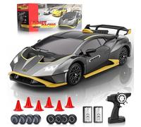 LUXOS RC Lamborghini Remote Control Car, 1:18 Scale Official Licensed Lamborghini Toy Car, 2.4Ghz RC Drift Car Toys for Boys Age 6-8 4-6 8-12 Year Old Birthday Gift Ideas, Mini Drift Race Cars (Grey)