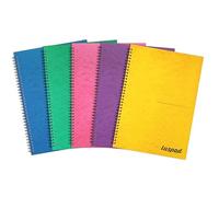 Luxpad 120 Page A4 FSC Wirebound Notebook with Durable Pressboard Covers [Assorted Pack of 5]