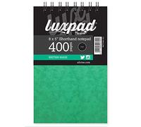Luxpad 8x5" Spiral Reporters Notepad with 200 Feint Ruled Pages and Durable Pressboard Covers.