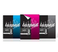 Luxpad A5 Twin Wire Casebound Notebooks in 3 Assorted Colours with 140 Feint Ruled Pages. [Pack of 12]