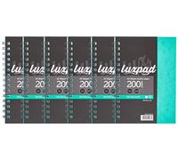 Luxpad A5 Twin Wire Hardback Notebook with 200 Feint Ruled Pages and Durable Pressboard Covers. [Pack of 6]