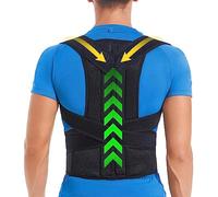 LUXRUB S-5XL Plus Size Full Back Support Posture Corrector Unisex Breathable Lumbar Brace Shoulder Neck Spine Posture Trainer For Upper And Lower Back Pain Relief (Color : Black, Size : XXL)