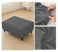 LUXRUB Waterproof PU Leather Ottoman Cover Rectangle Footstool Cover Stretch Ottoman Slipcovers Solid Color Modern Style Footrest Protectors With Elastic Bottom (Color : 08, Size : M)