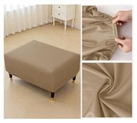 LUXRUB Waterproof PU Leather Ottoman Cover Rectangle Footstool Cover Stretch Ottoman Slipcovers Solid Color Modern Style Footrest Protectors With Elastic Bottom (Color : 01, Size : L)