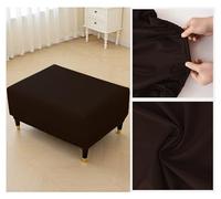 LUXRUB Waterproof PU Leather Ottoman Cover Rectangle Footstool Cover Stretch Ottoman Slipcovers Solid Color Modern Style Footrest Protectors With Elastic Bottom (Color : 06, Size : L)
