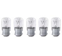 Luxsa Lighting Pack of 5 Pygmy 15w bc B22 Clear Sign Appliance Sewing Fridge Freezer Lava Lamp 60 Lumen 2800k Glass Warm White Bayonet Cap