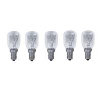 Luxsa Lighting Pack of 5 Pygmy 25w SES E14 Clear Sign Appliance Sewing Fridge Freezer Lava Lamp 150 Lumen 2800k Glass Warm White Small Screw