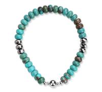 LuxSep Boho Gemstone Beaded Bracelet for Men, Turquoise & Hematite Gemstone Beaded Magnetic Bracelets for Men, 7.25”/8”, M, Stone, no gemstone