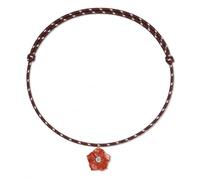 LuxSep Paracord Necklace for Women, Flower Pendant Gemstone Cord Necklace