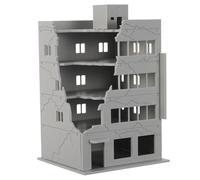 Luxshiny 1:144 Scale Ruined Building Model for Train Landscapes, Plastic Architecture Kit Featuring Easy Assembly and Enhanced Realism, for City Ruin Micro Landscape Decoration and Model