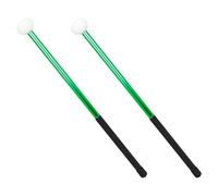 Luxshiny 1 Pair Practical Alloy Felt Head Drumsticks for Beginners, Silent Marching Drumstick for Performance and Practice, Sturdy and Not Easy to Deform Green Drum Accessories