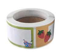 Luxshiny 1 Roll Adhesive Name Tags for Classroom Cute Mini Stickers with Strong Adhesion Adorable Cartoon Designs Assorted Color Removable Labels for DIY Organization