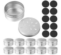 Luxshiny 10 Pcs Dog Scent Holders Aluminium Plastic round Containers with Dots Lightweight Robust Construction Reliable Scent Training Tool for Outdoor Pets Training