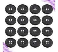 Luxshiny 100 Pcs Four Hole Round Resin Buttons Classic Chic Fashion Style Not Easy to Deform Or Decay Black Sewing Collections for Clothing and Fabric