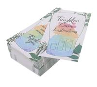 Luxshiny 100 Sheets Glass Mug Care Cards Lightweight Paper Package Insert for Tumbler Can Write Information Customer Directions Guide for Office and Home Use