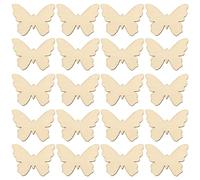 Luxshiny 100pcs DIY Wood Butterflies Blanks Unfinished Wooden Slice with Graffiti on Both Sides Easy to Colour Khaki Wood Embellishments for Theme Parties and DIY Decoration