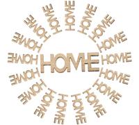Luxshiny 100pcs Wooden Home Cutouts Blank Home Letter DIY Wood Letter Pieces Smooth Surface Unfinished Surface Khaki Color Unique Appearance for Decoration Scene Decorations