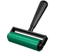 Luxshiny 10cm Brayer Rubber Roller Printmaking Tool Green Rubber and Plastic Spread Ink Even Coloring for Printmaking and Scrapbook Crafts