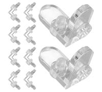 Luxshiny 10pcs Acrylic Corner Brackets Small L-Shaped Angle Shelf Braces with Internal Thread Screws for Box and Display Case Fixing in Retail Fixtures