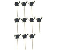 Luxshiny 10pcs Chalkboard Picks Message Inserted Cards for Reminders and Memos, Black Wood Material, 8x17.4x0.6cm, Multi-Functional Garden Plant Pot Tags