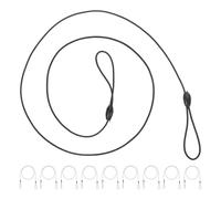 Luxshiny 10pcs Elastic Badge Holder Lanyard with High Elasticity and Antiloss Feature, Nylon and Plastic Material, Black Colour, for Daily Use and Occasions