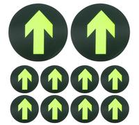 Luxshiny 10pcs Glow in The Dark Arrow Floor Stickers, Waterproof Pvc round Adhesive Decals with Directional Guidance for Bar and Public Spaces Safety Signage
