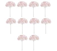 Luxshiny 10pcs Light Pink Simulation Hydrangea Artificial Flowers 54 Large Bloom Heads Decorative Floral Arrangement for Wedding Home Party Decoration