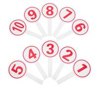 Luxshiny 10pcs Number Handheld Score Paddles Dry Erase Paddles White Foam Lightweight Materials Sl esign Easy Handling Versatile Usage for Outdoor Large Events